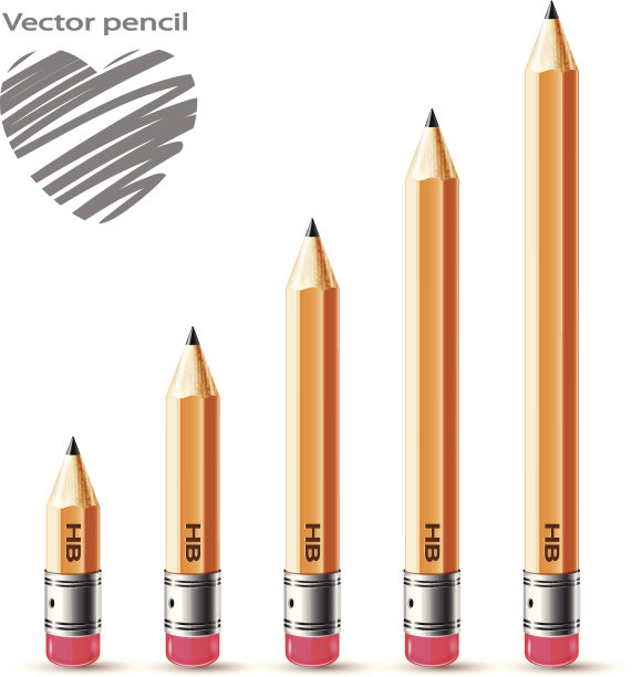 白色背景下的铅笔特写镜头图片下载
