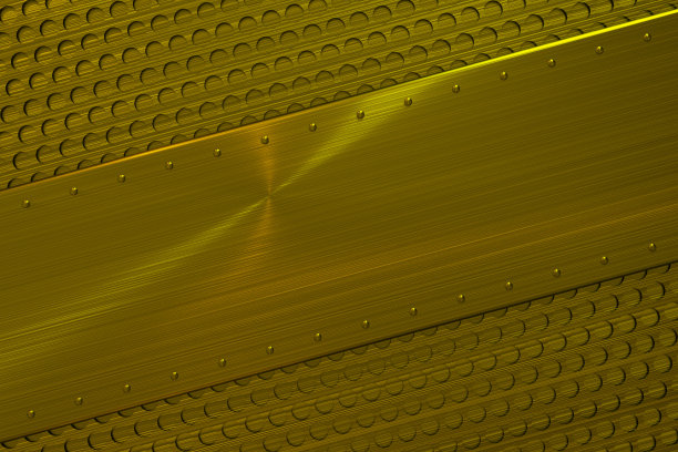 圆形格栅背景上带铆钉的矩形金属板图片下载