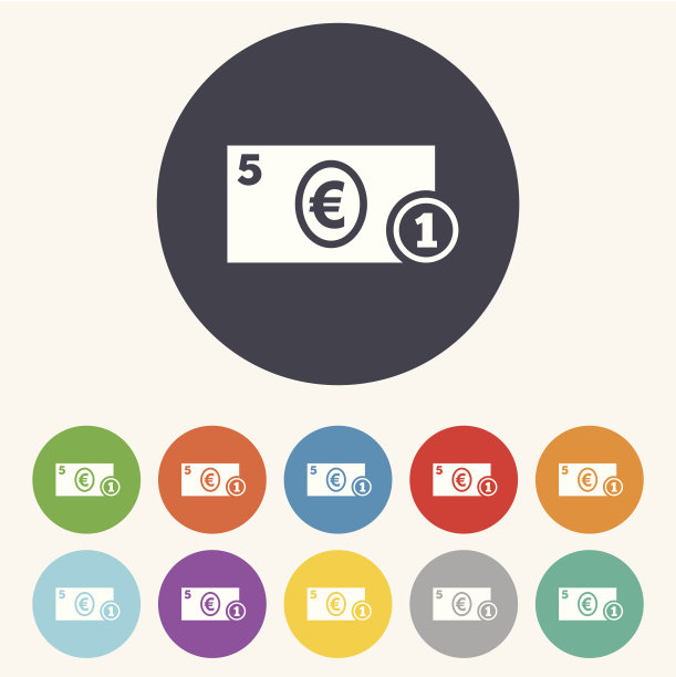 现金标志图标。欧元的货币符号。硬币。图片下载