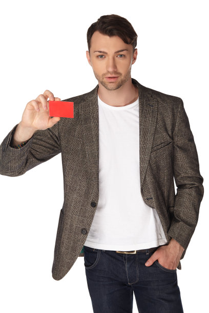 白色背景下穿夹克的年轻人图片下载