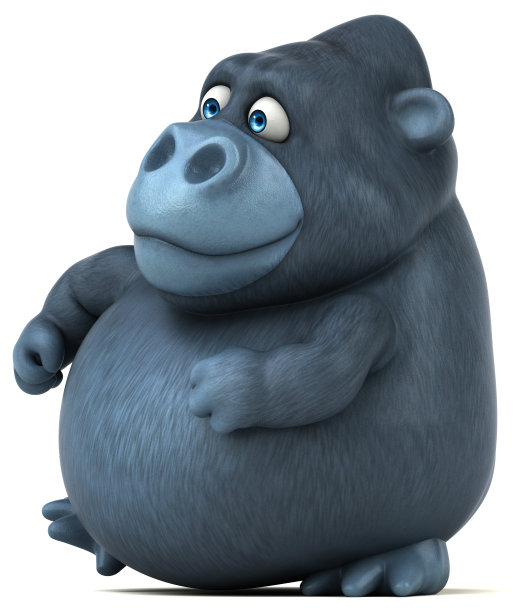 有趣的大猩猩- 3D插图图片下载