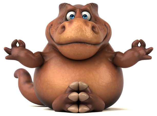 有趣的恐龙- 3D插图图片下载