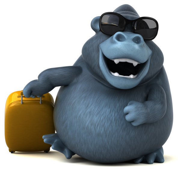 有趣的大猩猩- 3D插图图片下载