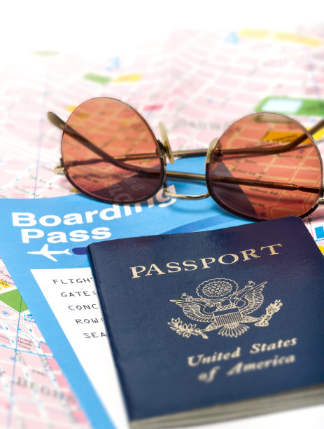 护照，机票和地图图片下载