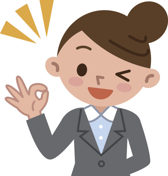 商业女性的OK标志图片下载