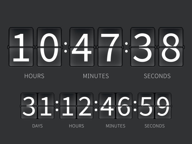 翻转倒数计时器，每小时时间表图片下载