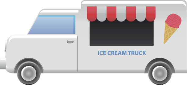冰淇淋小贩卡车矢量图标图片下载