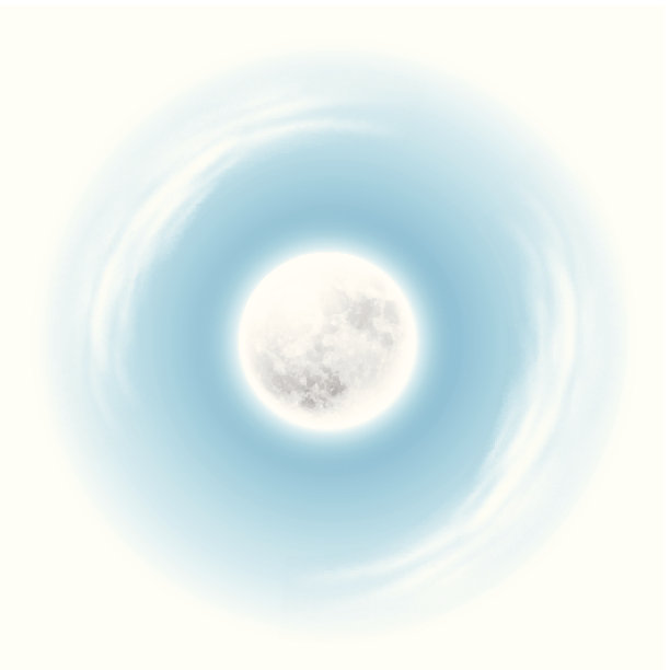 有月亮的天空。球组成。图片下载