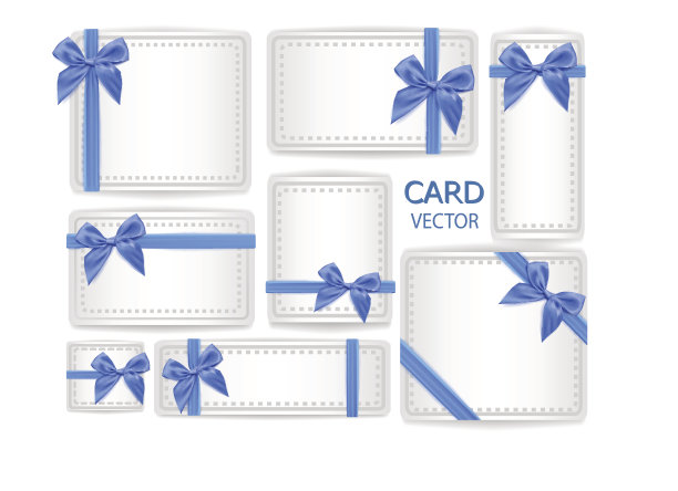 矢量3d现实蓝色弓设置在孤立的背景图片下载