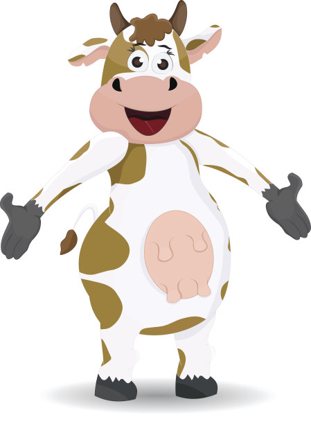 卡通牛站着展示姿势图片下载