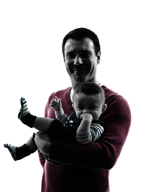 父亲父母与婴儿肖像剪影图片下载