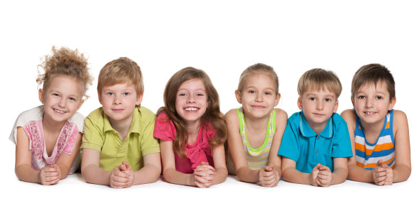 六个快乐的孩子组成的一组图片下载