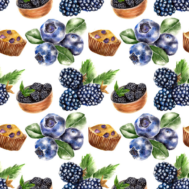 浆果无缝图案图片下载