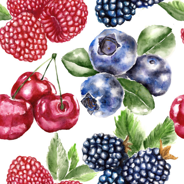 浆果无缝图案图片下载
