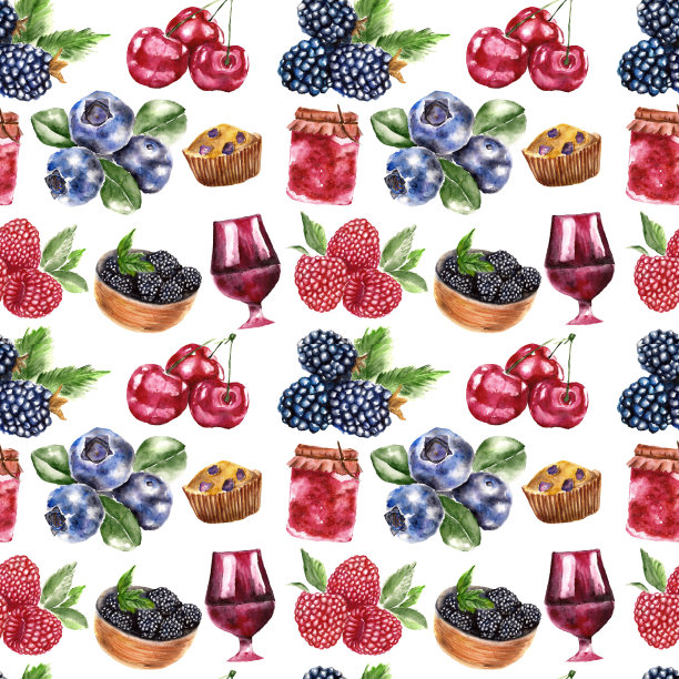 浆果无缝图案图片下载