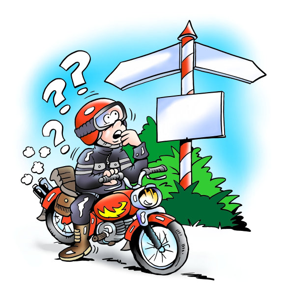 十字路口的摩托车手图片下载