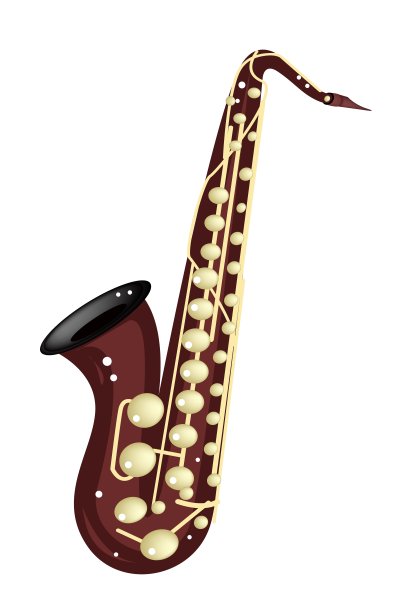 音乐男高音萨克斯管孤立的白色背景图片下载