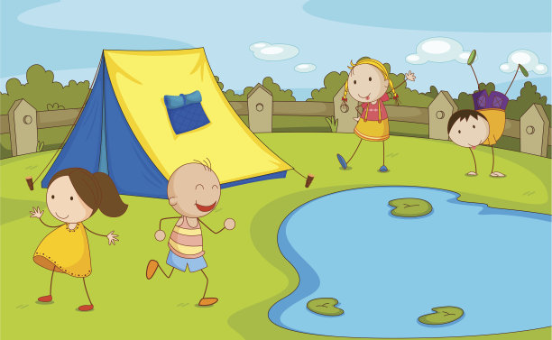 孩子野营图片下载