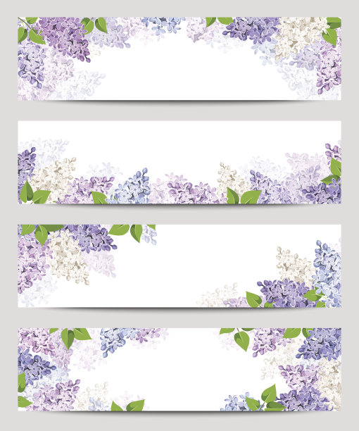 丁香花Web banner。矢量eps-10素材图片