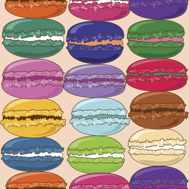 无缝模式的法国蛋白杏仁饼干图片下载