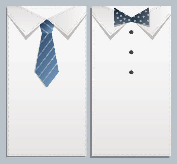 衬衫和领带向量名片。一套到牌。图片下载