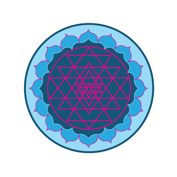 莲花上的Sri Yantra图片下载