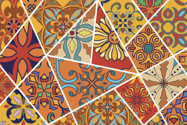 向量装饰背景。马赛克拼接图案的设计和时尚图片下载