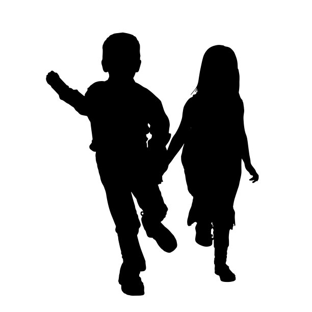 轮廓的孩子。图片下载