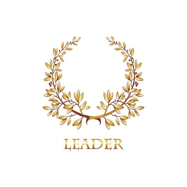 金色月桂树叶矢量素材图片下载