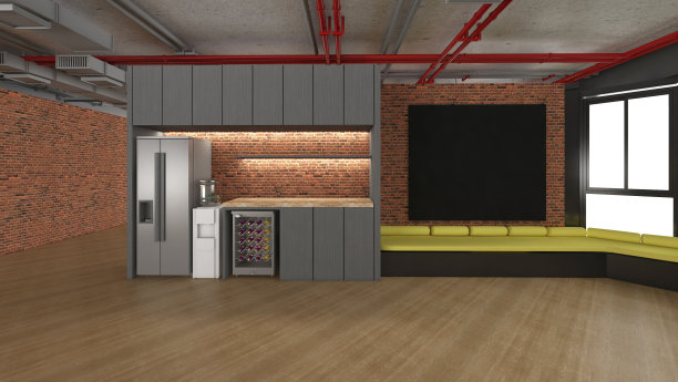 3D渲染的储藏室，空房间图片下载