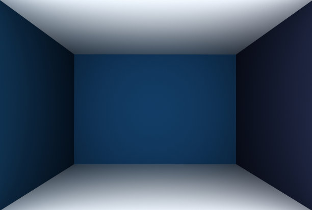 3D渲染蓝色空房间图片下载