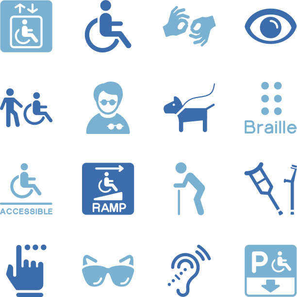 残疾图标|颜色系列图片下载