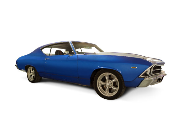 一辆1969年的雪佛兰孤立在白色上图片下载