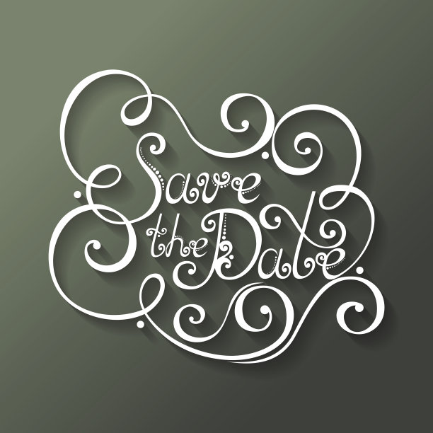 矢量保存日期铭文，圣瓦伦丁节符号，婚礼图片下载
