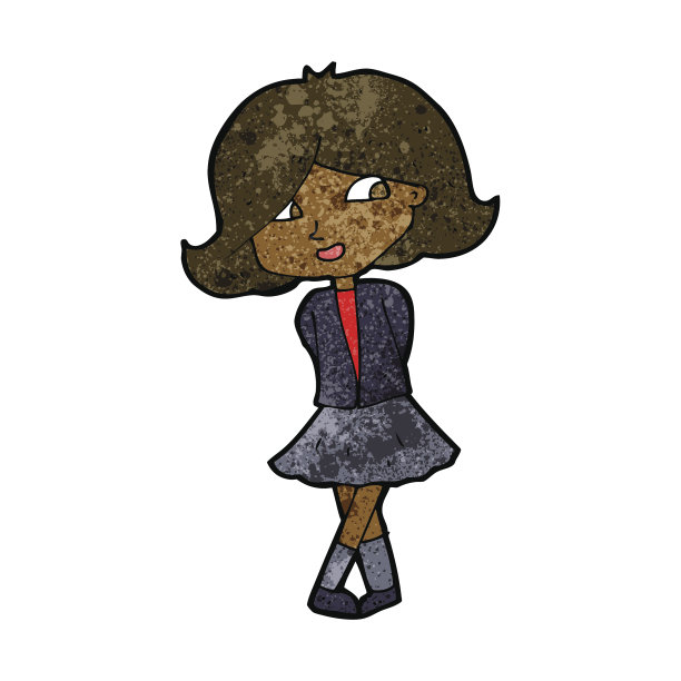 卡通快乐的女孩图片下载