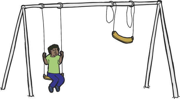 荡秋千的孤独儿童图片下载