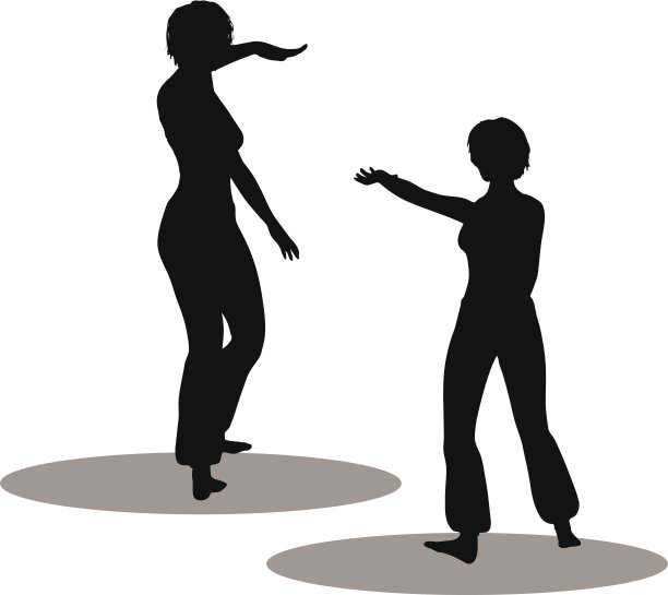 舞者的女性剪影图片下载