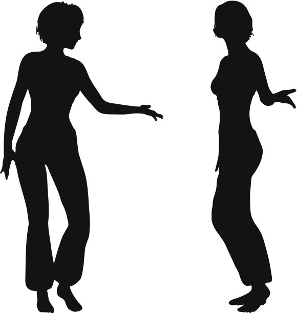 舞者的女性剪影图片下载