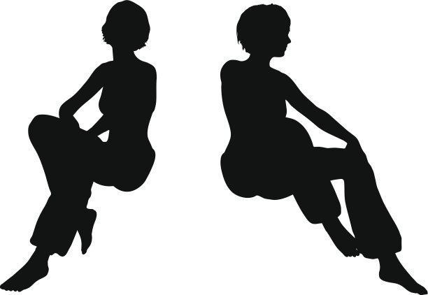 舞者的女性剪影图片下载