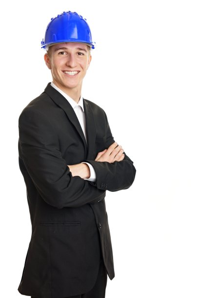 戴着头盔的年轻商人图片下载