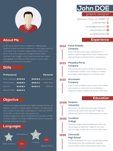 色彩柔和的现代简历图片下载