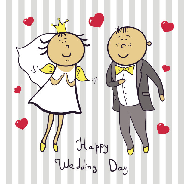 浪漫婚礼的夫妇。可爱的结婚了。图片下载