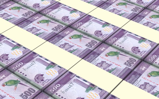 斯里兰卡卢比钞票堆积背景图片下载