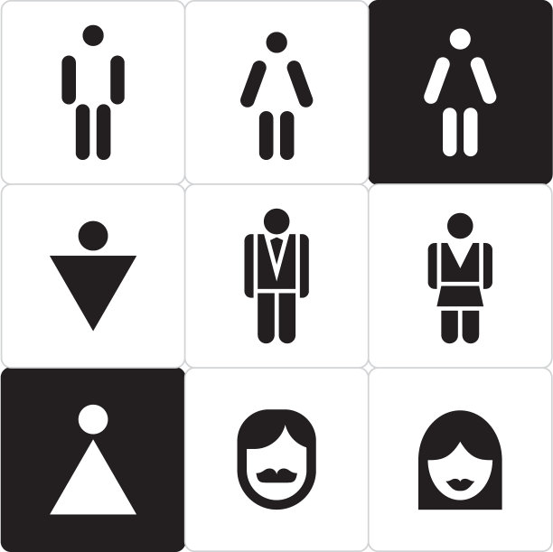 男女图标，洗手间标志图片下载