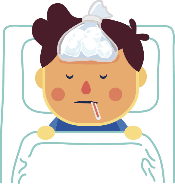 病童在病房休息的俯视图图片下载