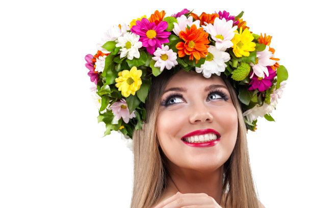 戴着花环的漂亮女人图片下载