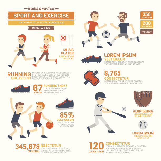 运动和锻炼信息图表图片下载