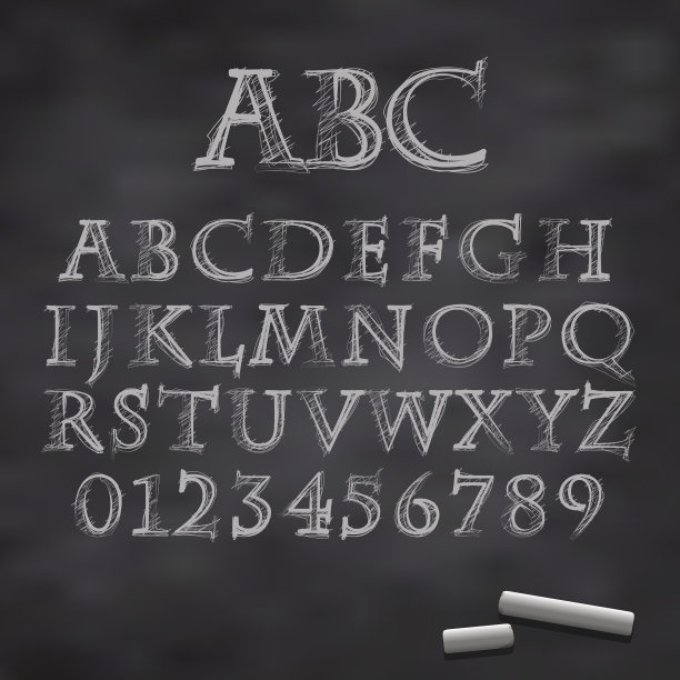 向量粉笔字体图片下载