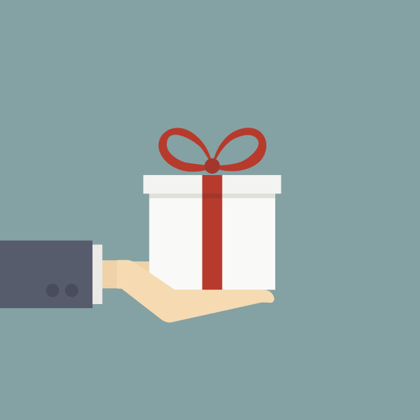 商人持有礼品盒素材图片