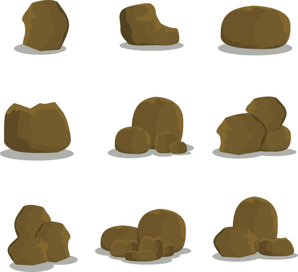 棕色岩石风格矢量艺术图片下载